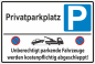 Preview: Parkplatzschild  Privatparkplatz